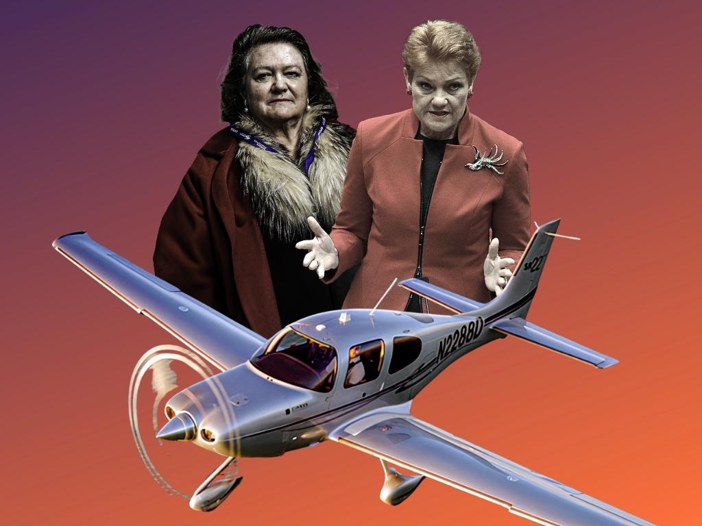 Gina Rinehart, Pauline Hanson and VH-AU7 Australis